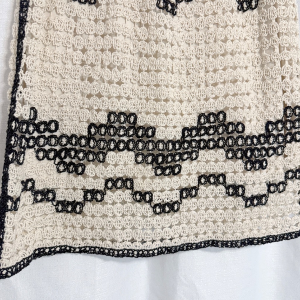 OVS Piombo Ivory and Black Crochet Mini Skirt Size Large - Picture 4 of 12